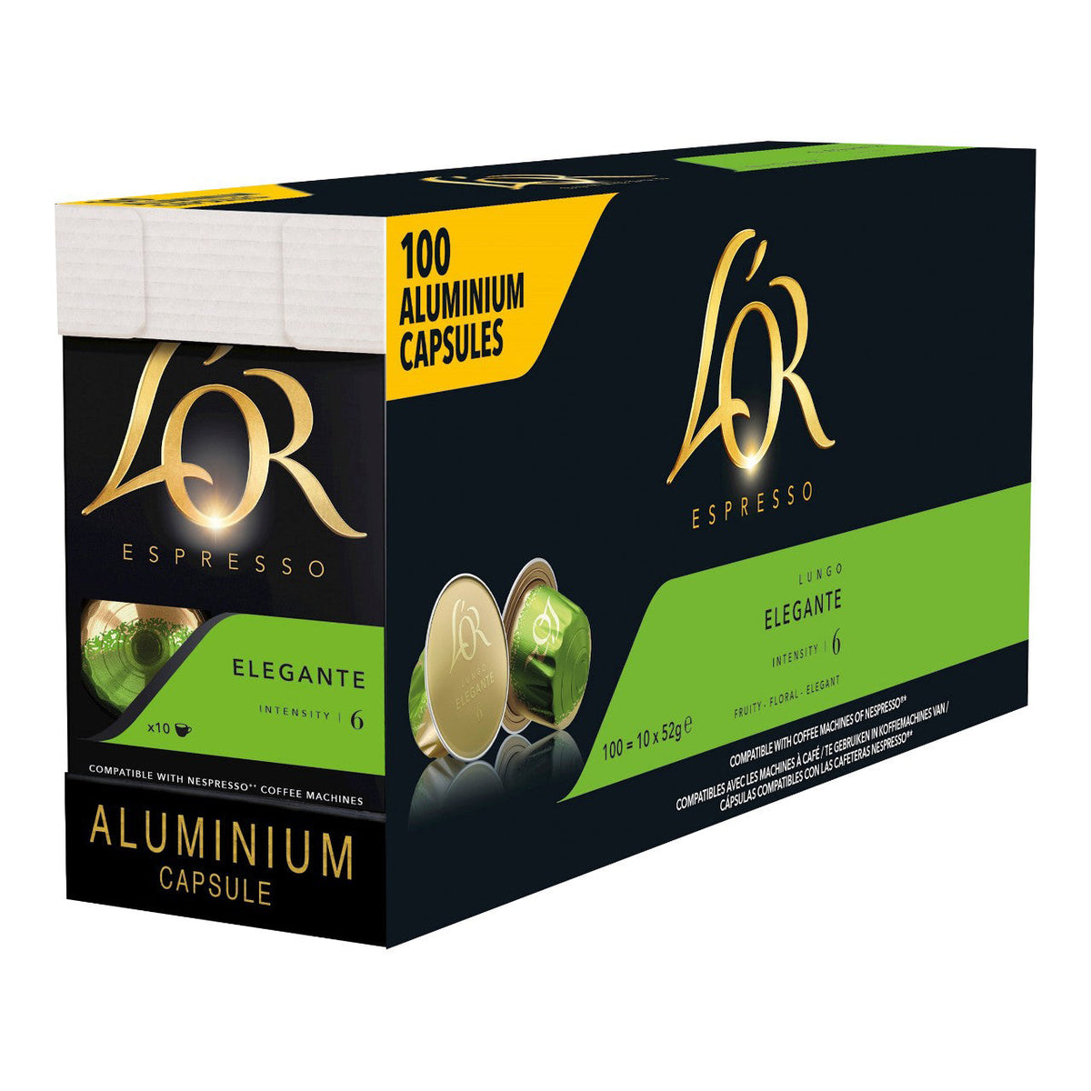 L'OR Coffee Capsules Lungo Elegant 100-Pack - Worldwide Delivery - Order Online