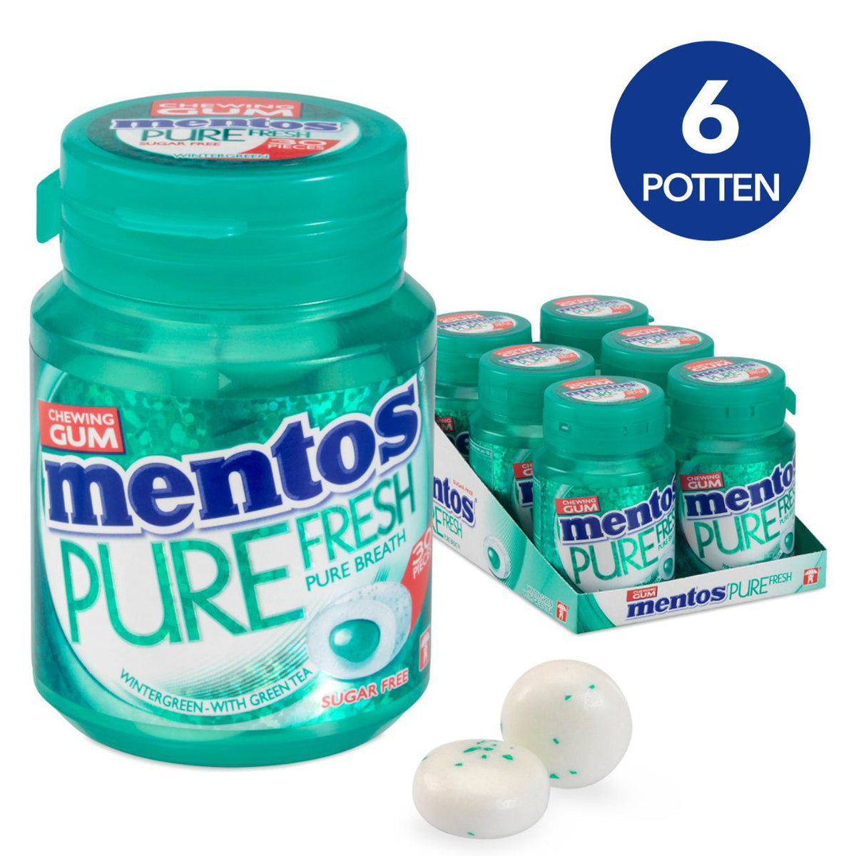 Mentos Wintergreen Pure Fresh 6x60G - Worldwide Delivery - Order Online