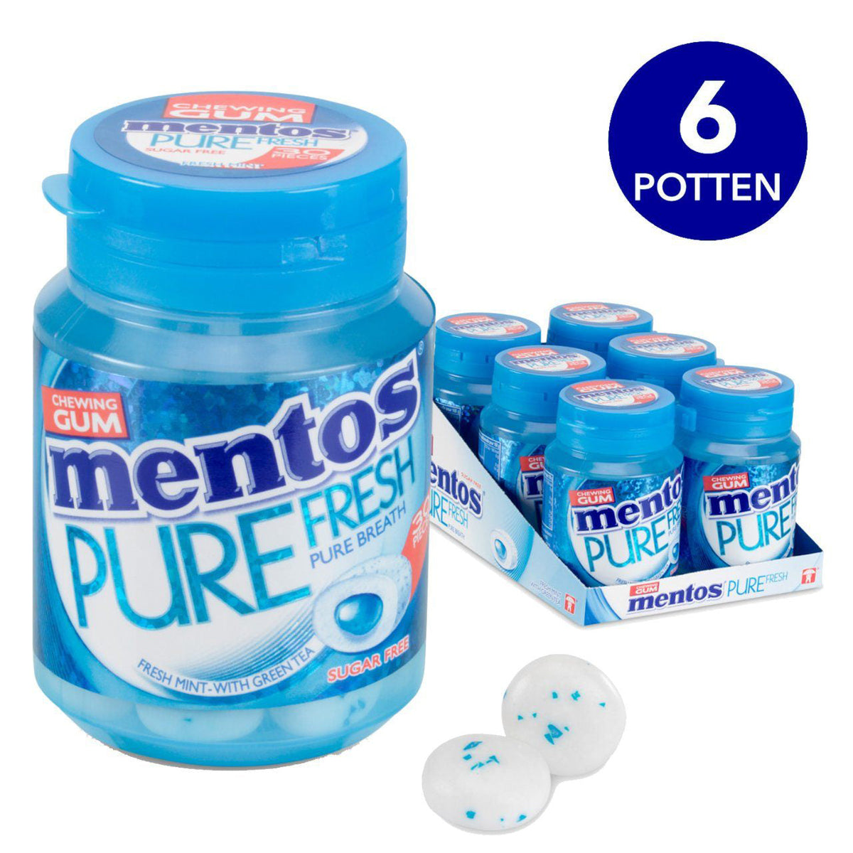 Mentos Fresh Mint Pure Fresh 6x60G - Worldwide Delivery - Order Online