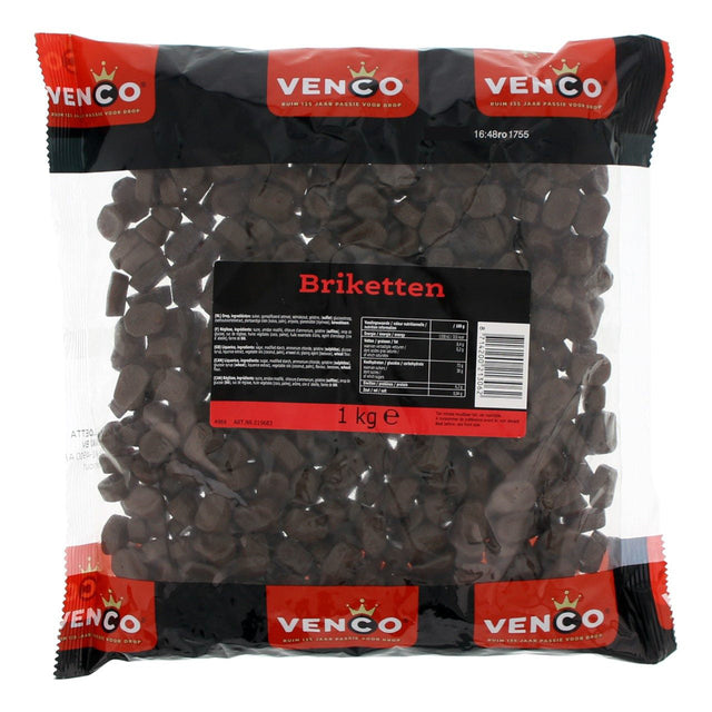 Venco Briquettes Double Salt Drop Liquorice, 1kg