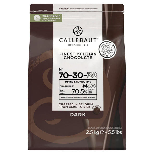 Callebaut Dark Chocolate Callets extra bitter 70% cacao 2.5kg