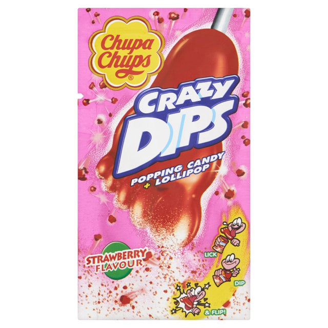 Chupa Chups Lollipops crazy dips Strawberries 24 × 14g