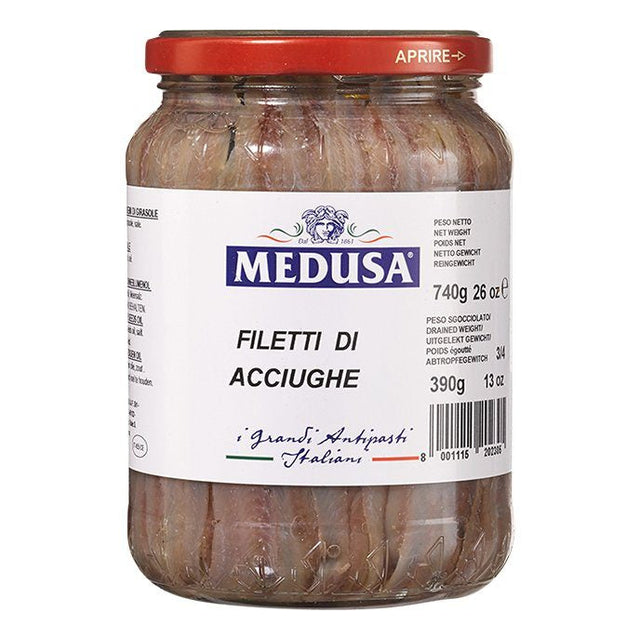 Medusa Anchovy Fillets op Oil Anchovies 740ml