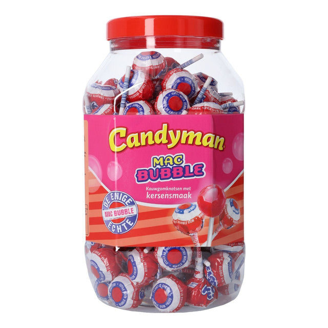 Mister Bubble Lollipops Flavour Cherries Lollipops with 30% bubble gum Filling 100-pack 1.5kg