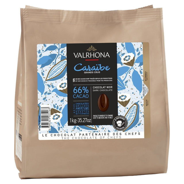 Valrhona Caraibe 66% Dark Chocolate 1kg