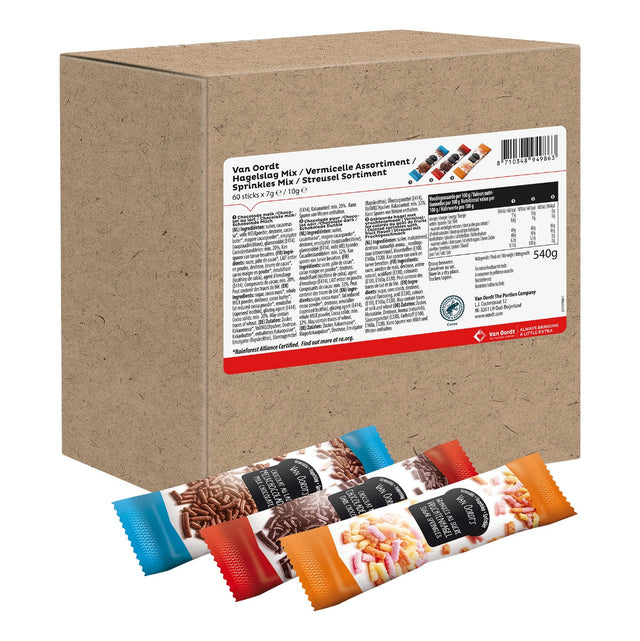 Van Oordt Hagelslag assortiment stick 60-pack 540g