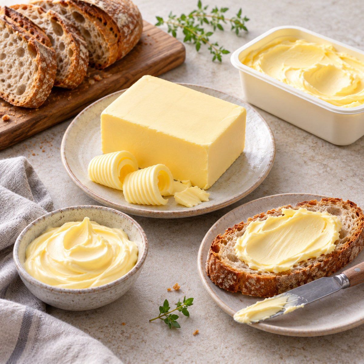 Selection of butter & margarine from Pantry's Dutch and European range