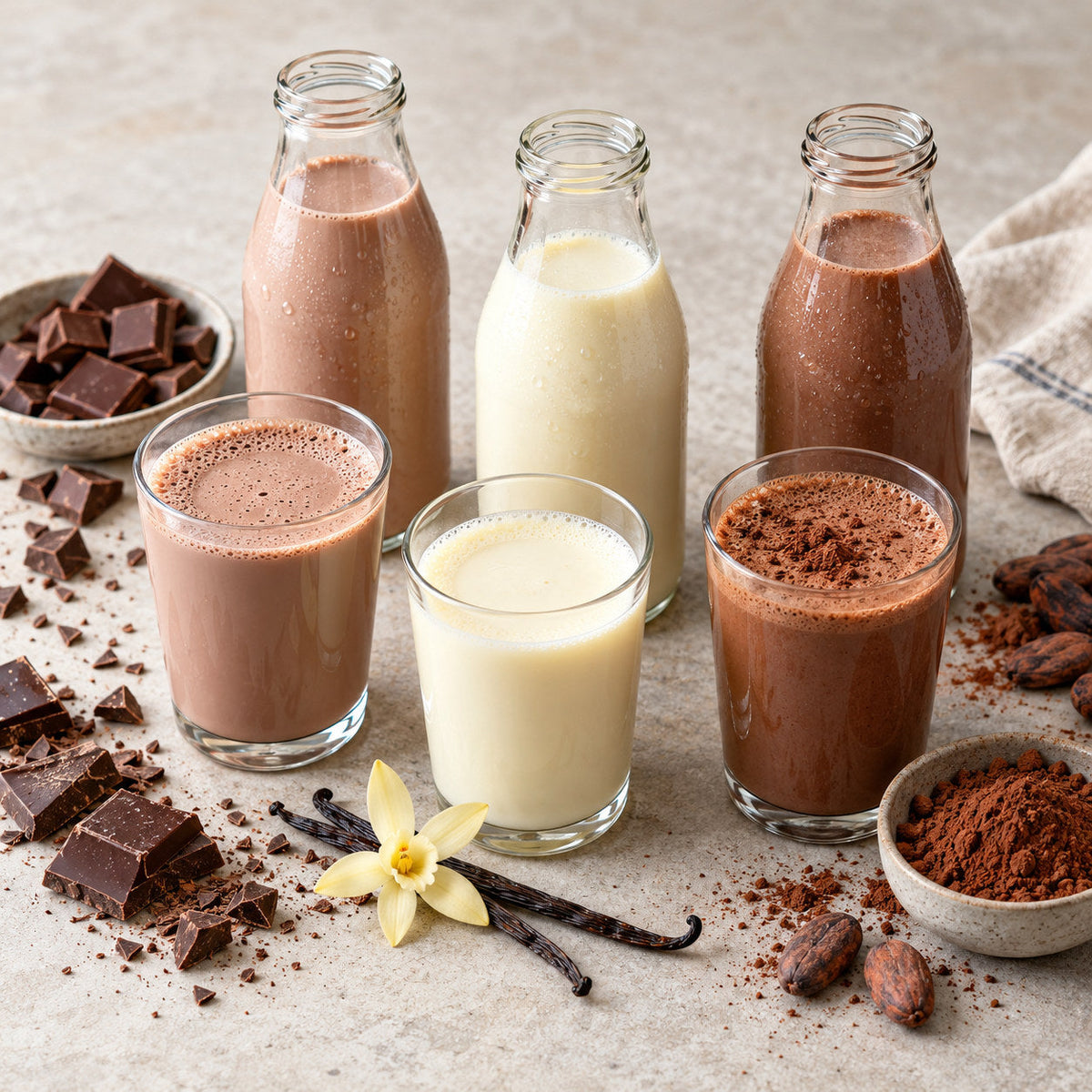 Selection of chocolate & dairy drinks from Pantry's Dutch and European range
