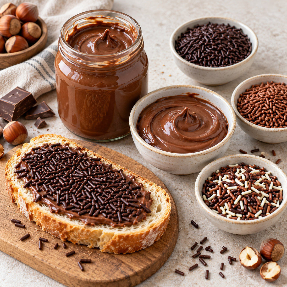 Selection of chocolate spreads & sprinkles from Pantry's Dutch and European range