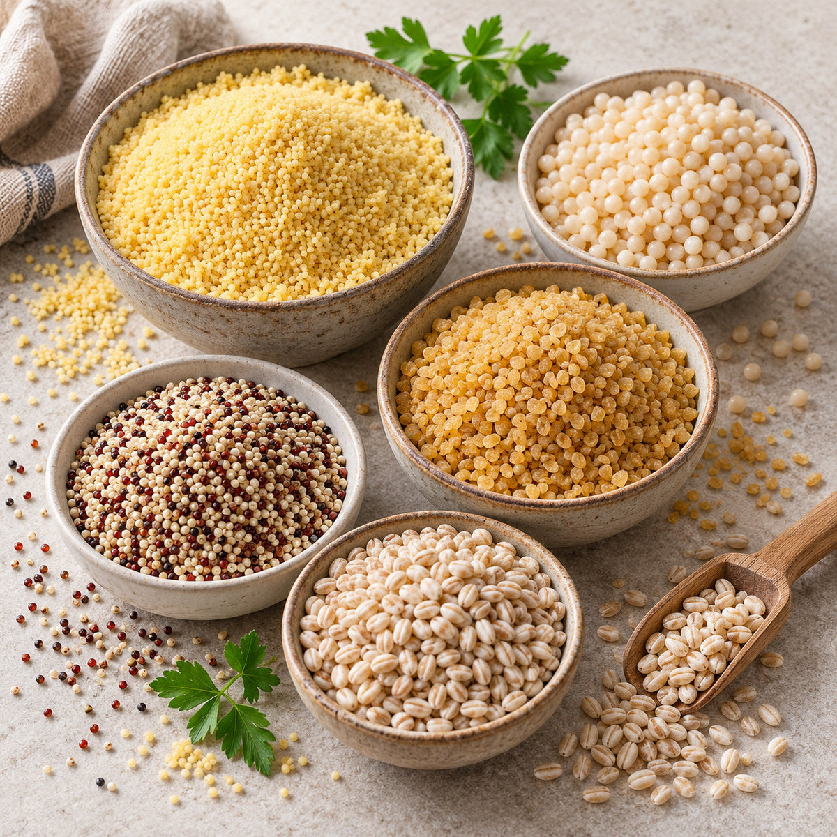 Selection of couscous & grains from Pantry's Dutch and European range