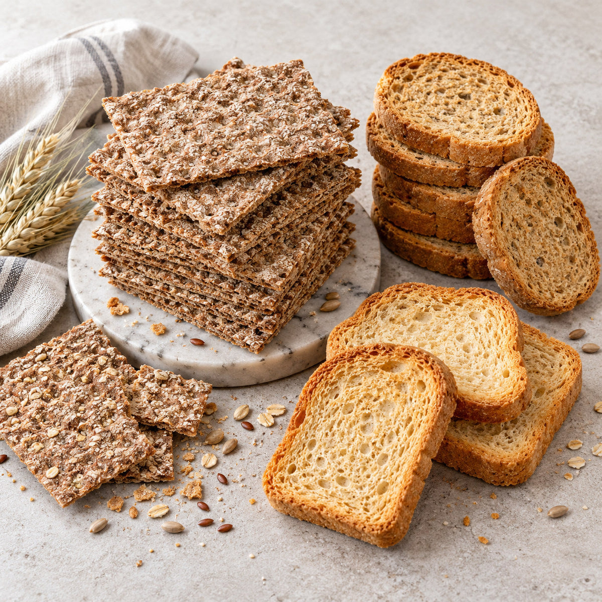 Selection of crispbread & rusks from Pantry's Dutch and European range