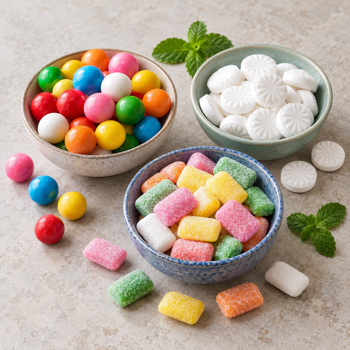 Selection of gum & mints from Pantry's Dutch and European range