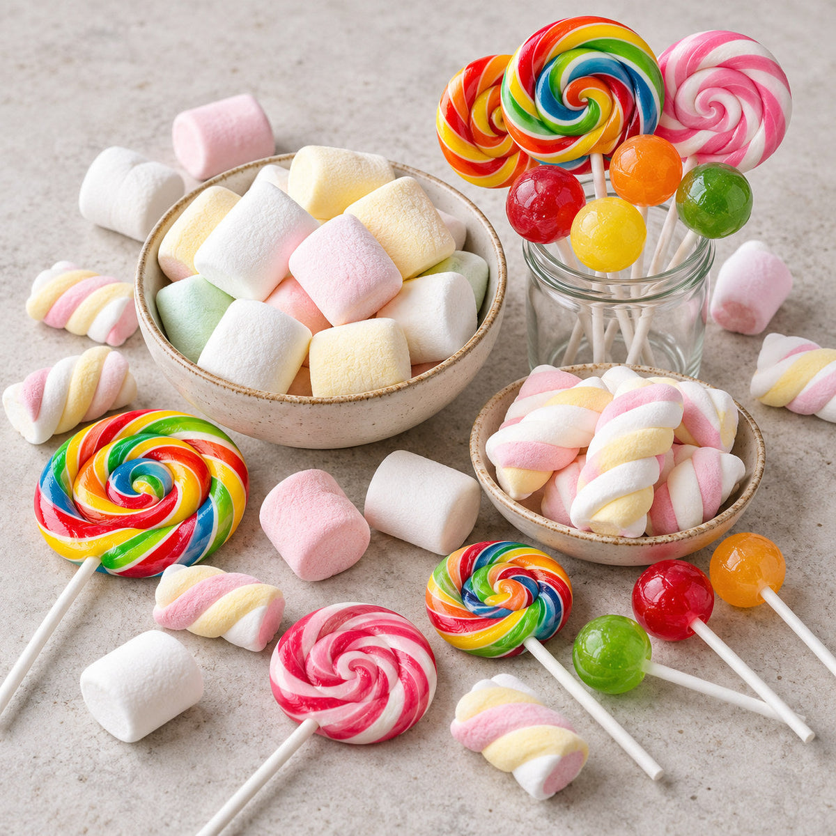 Selection of lollipops & marshmallows from Pantry's Dutch and European range