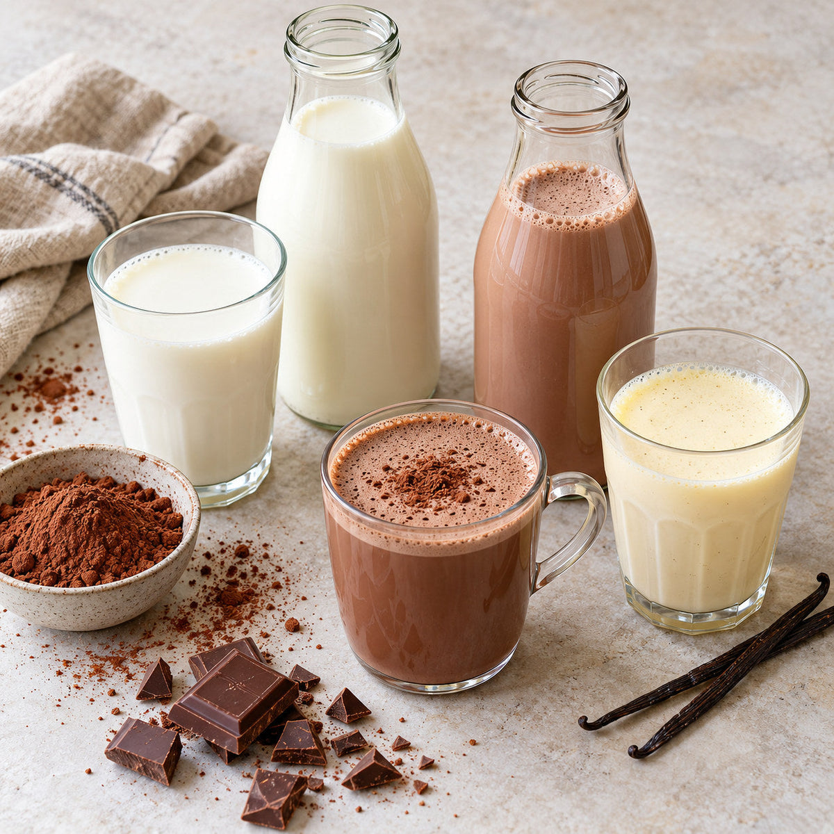 Selection of milk & chocolate drinks from Pantry's Dutch and European range