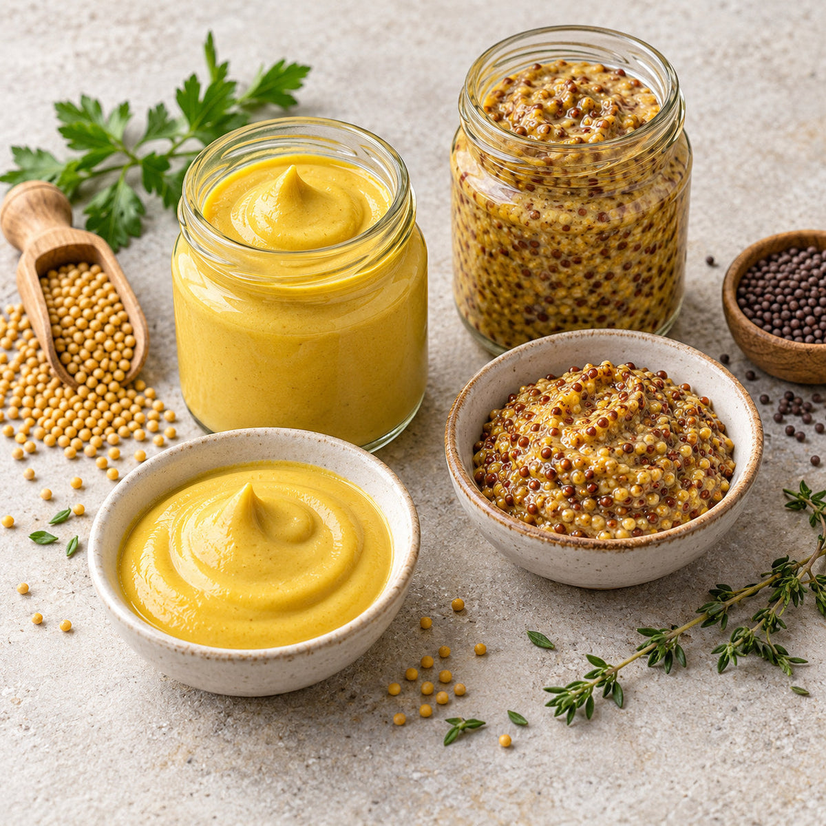 Selection of mustard from Pantry's Dutch and European range