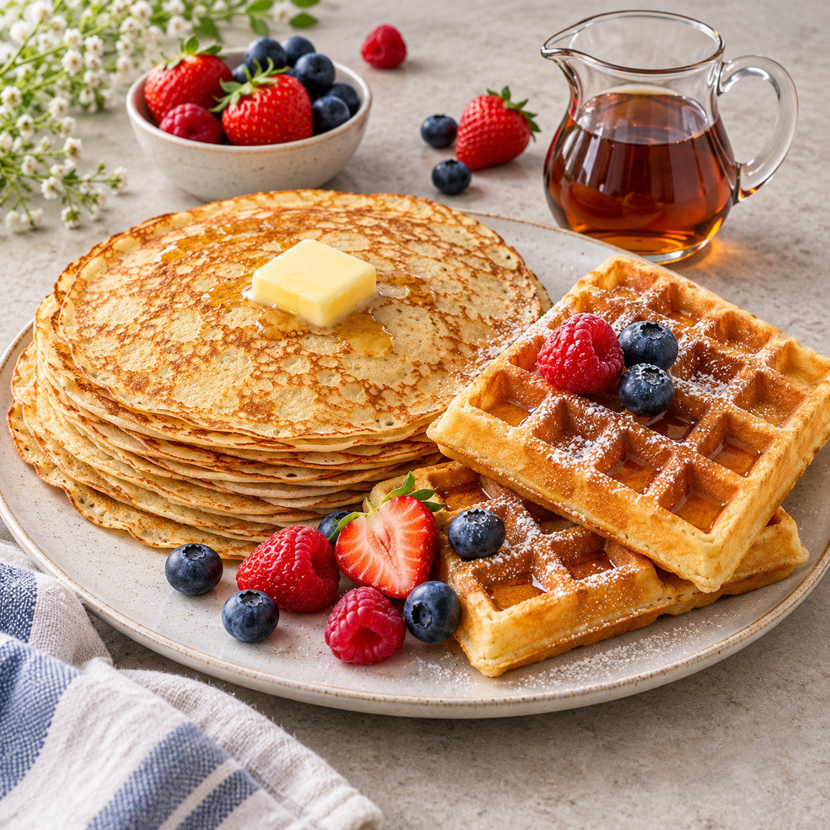 Selection of pancakes & waffles from Pantry's Dutch and European range