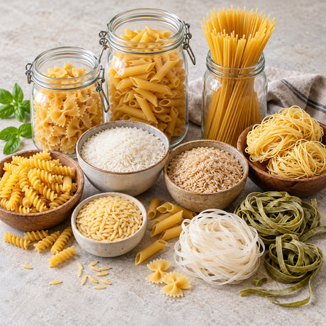 Selection of pasta, rice & noodles from Pantry's Dutch and European range