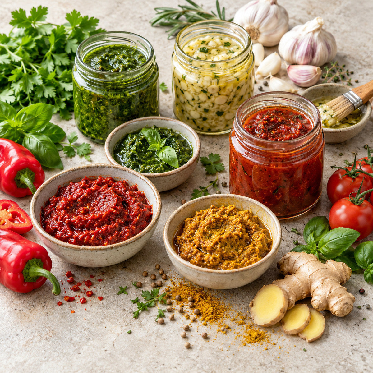 Selection of pastes & marinades from Pantry's Dutch and European range