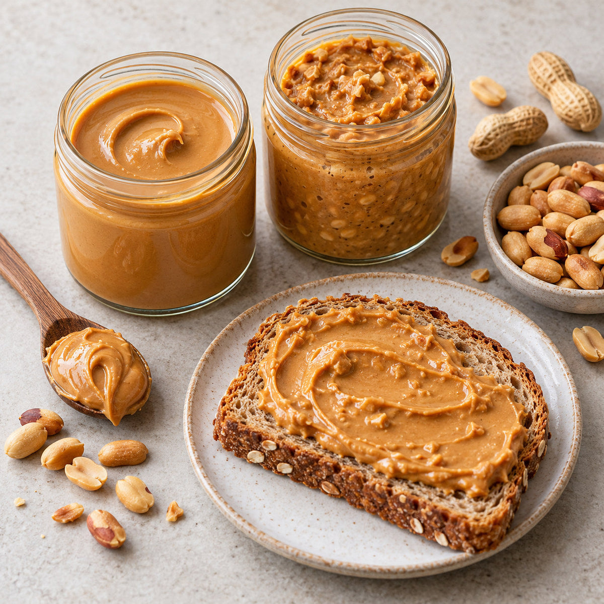 Selection of peanut butter from Pantry's Dutch and European range