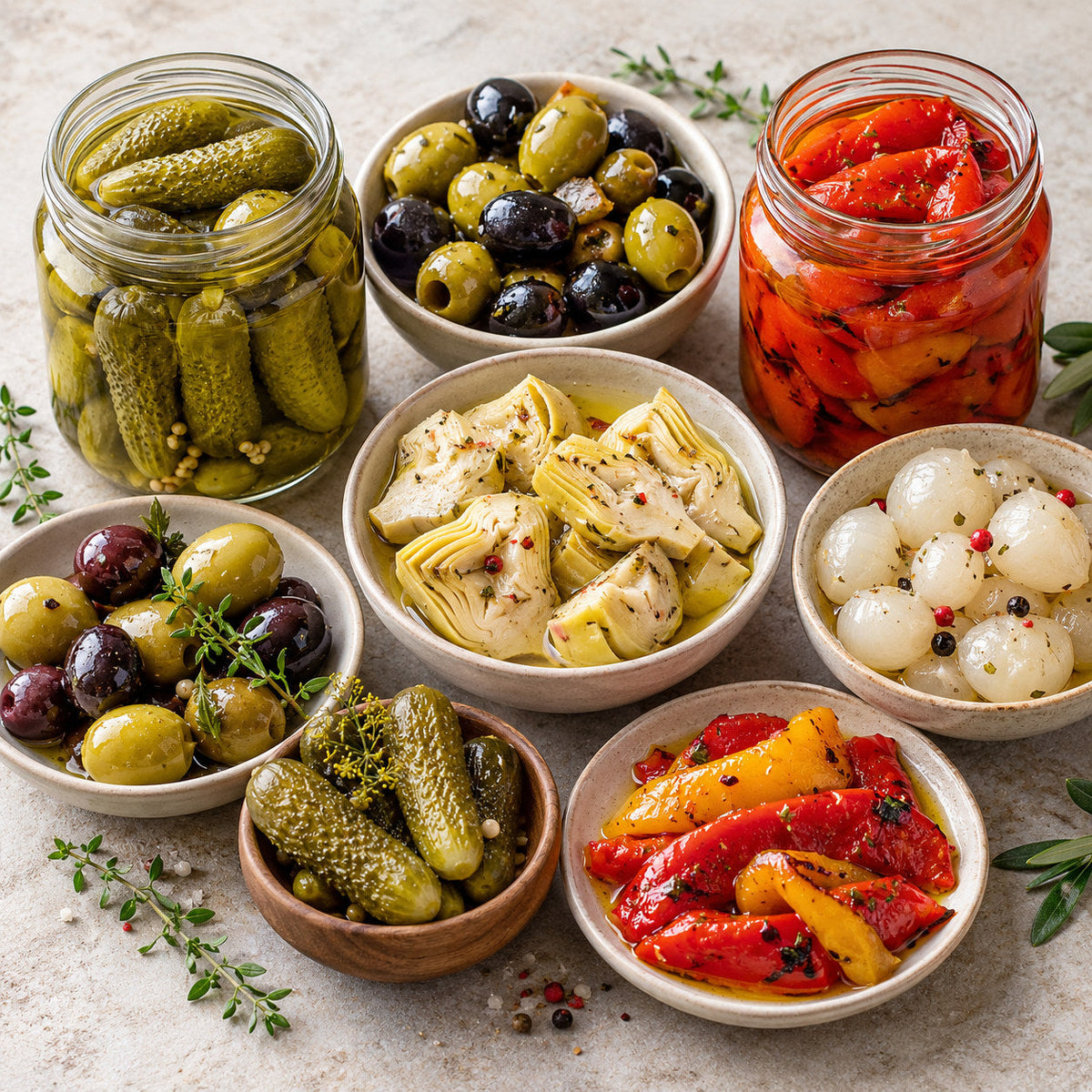 Selection of pickles & antipasti from Pantry's Dutch and European range