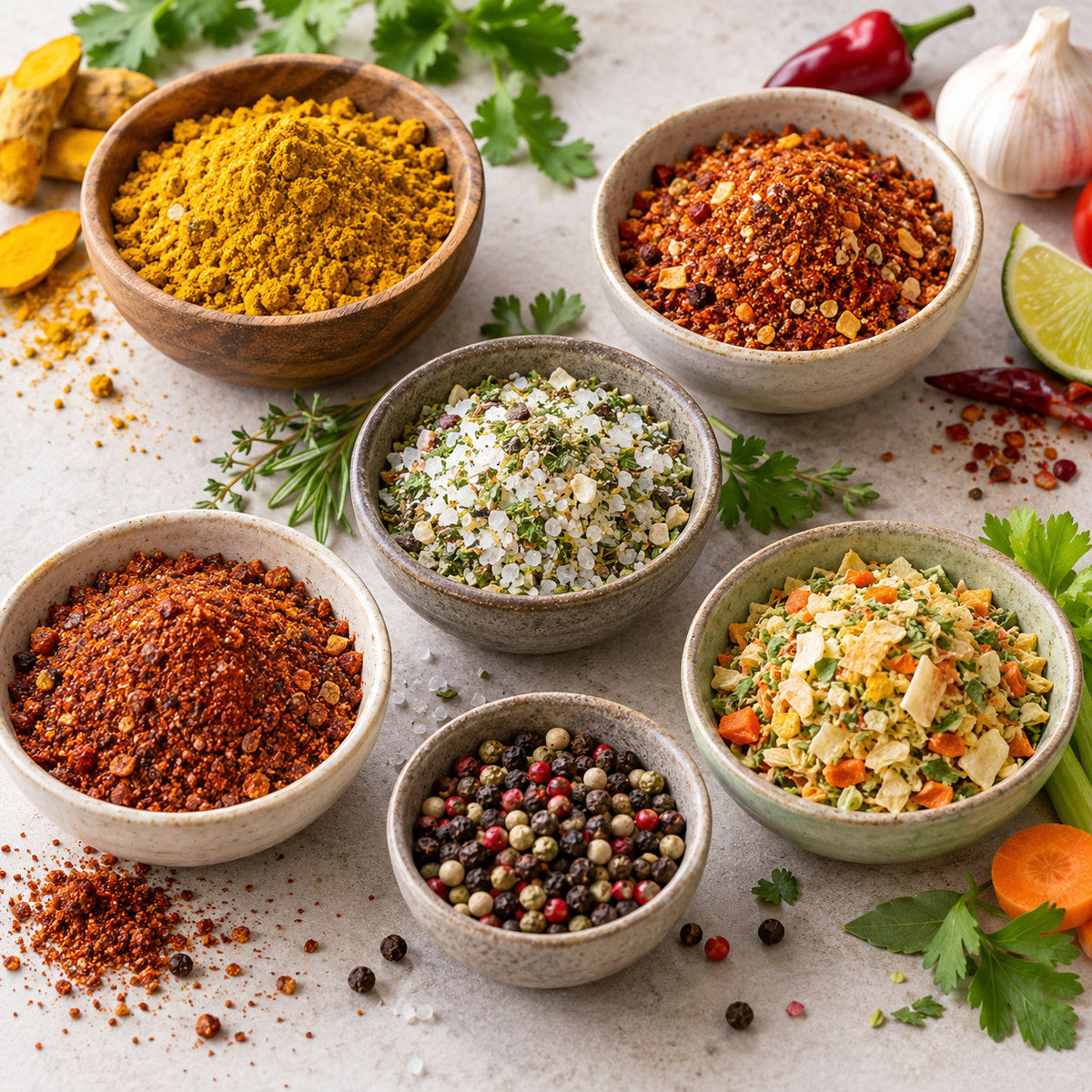 Selection of seasoning mixes from Pantry's Dutch and European range