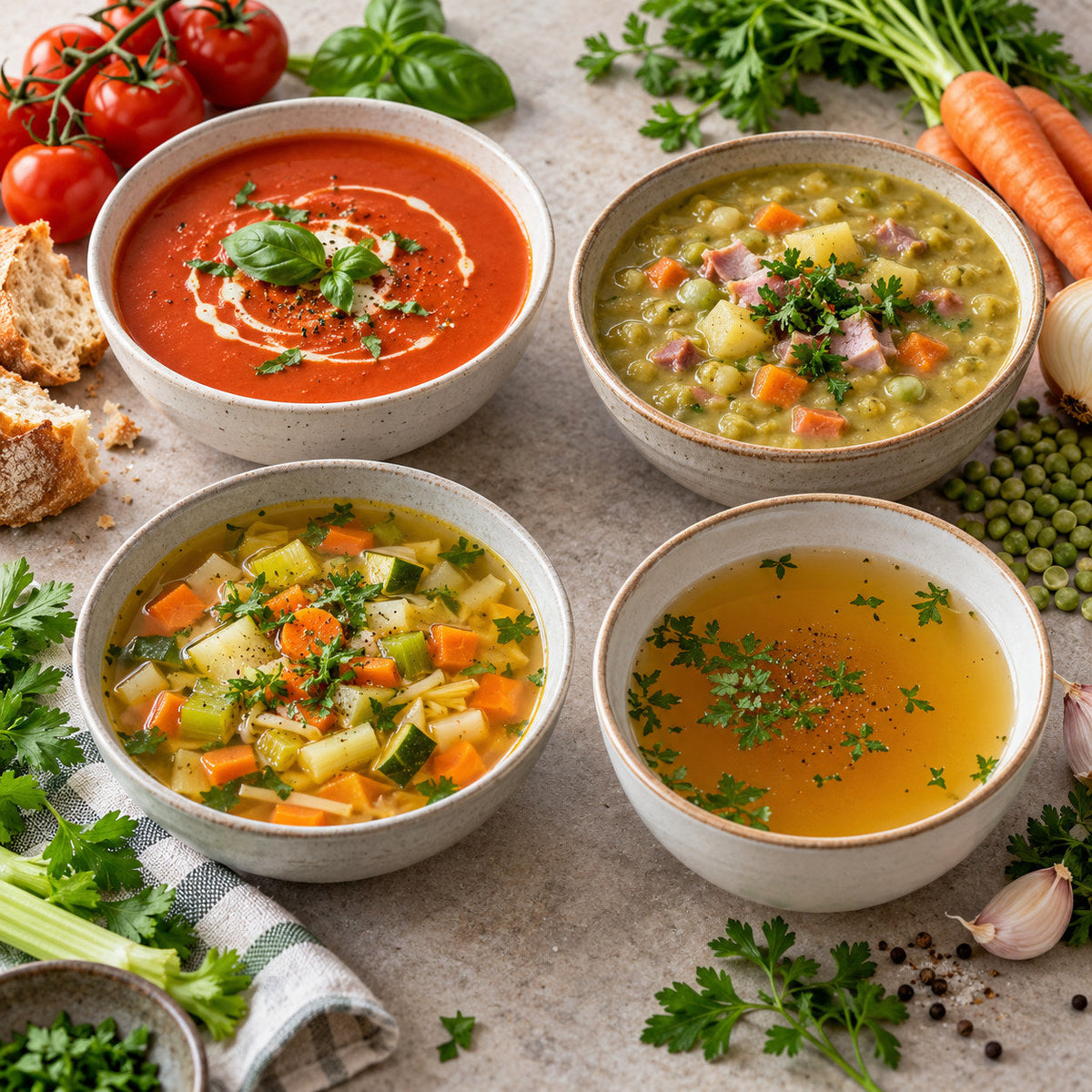 Selection of soups from Pantry's Dutch and European range