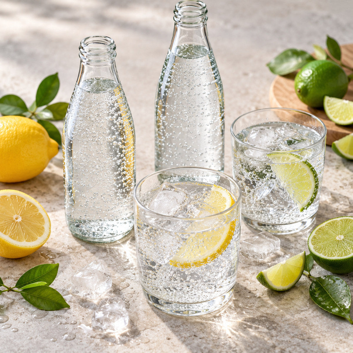 Selection of sparkling water from Pantry's Dutch and European range