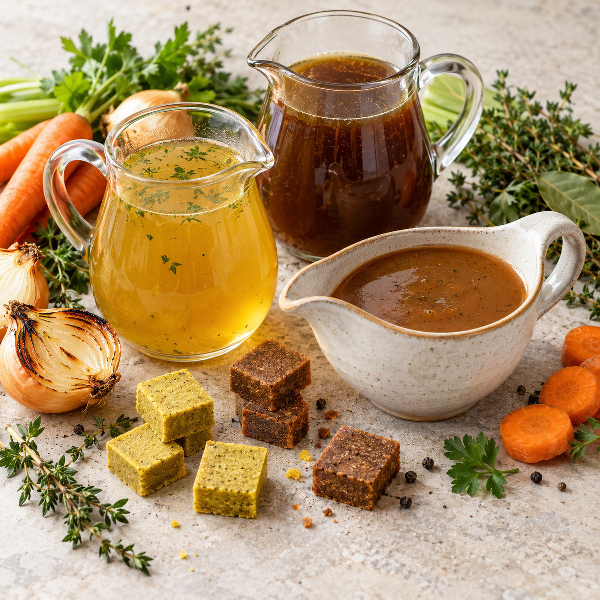 Selection of stock & gravy from Pantry's Dutch and European range