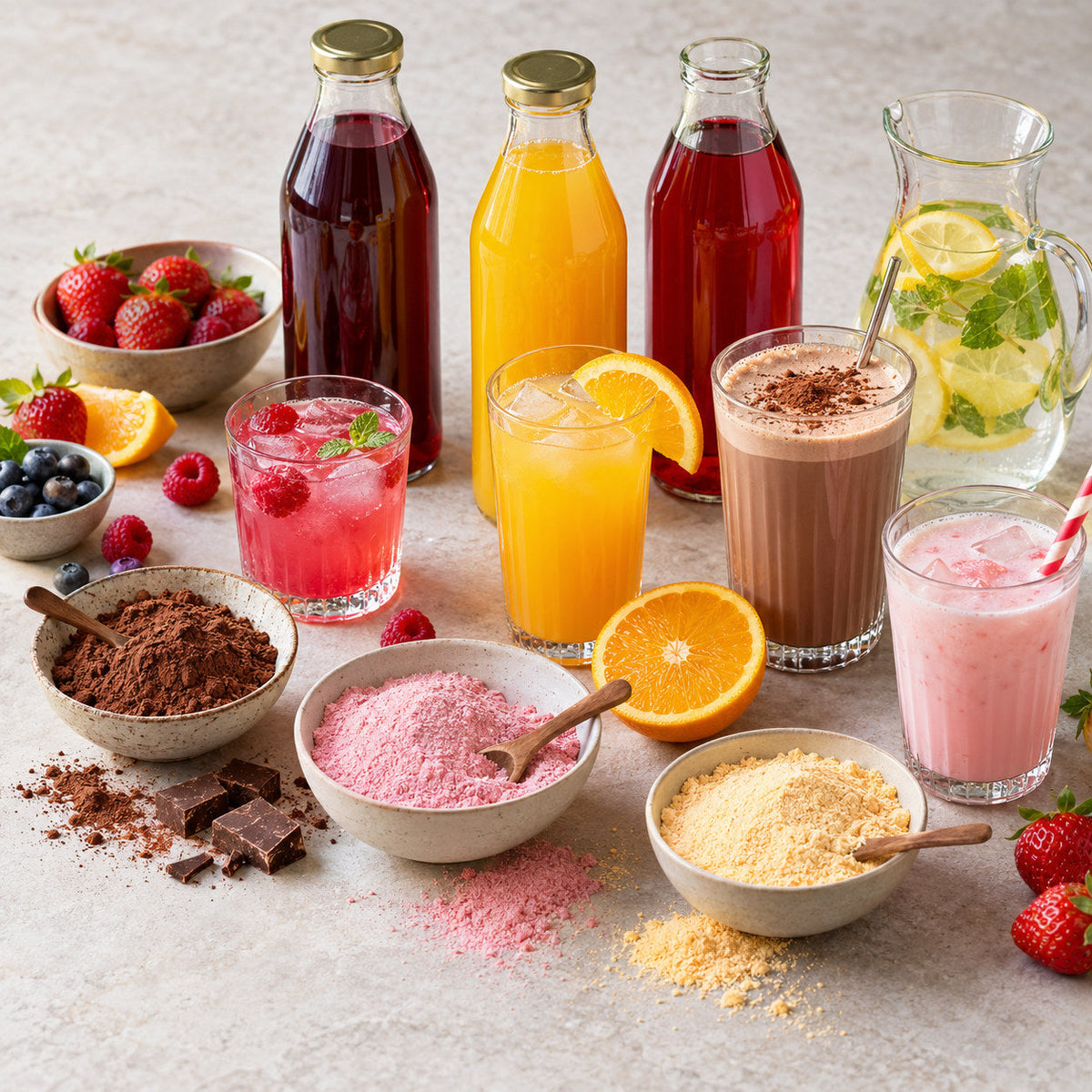 Selection of syrups & drink mixes from Pantry's Dutch and European range