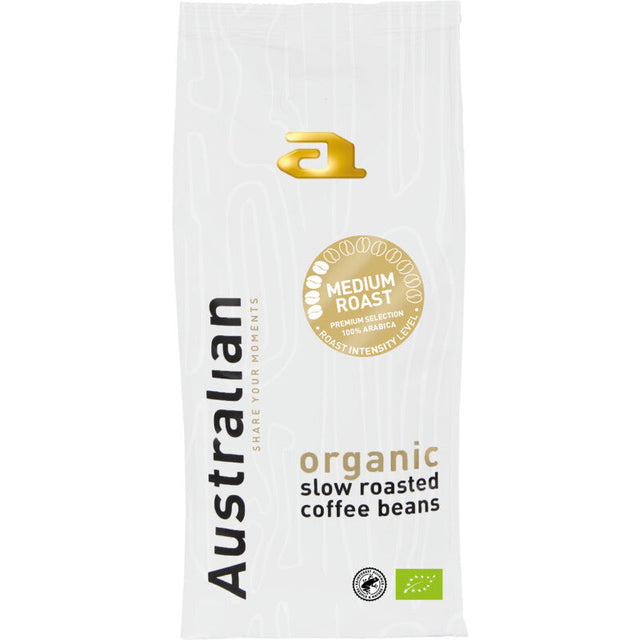 Australian Coffee Beans Medium Roast Organic, 500g