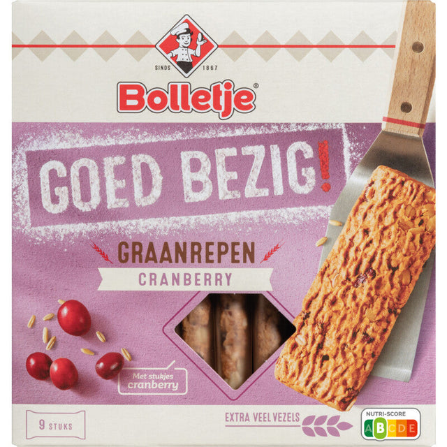 Bolletje Goed Bezig Crispy Cranberry Cereal Bar - Worldwide Delivery - Order Online
