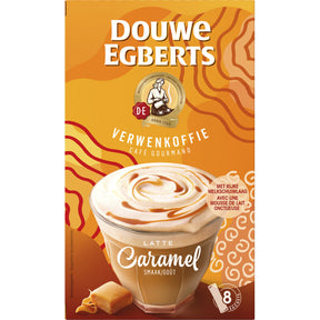 Douwe Egberts Verwenkoffie Latte Caramel Instant Coffee, 8 packs