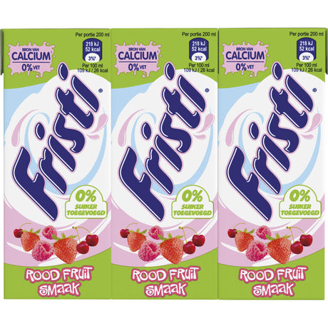 Fristi Red Fruit 0% Added Sugar Multipack Milk drink, 6 × 200ml