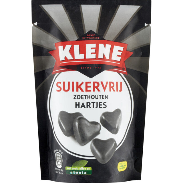 Klene Liquorice Hearts Sugar Free - Worldwide Delivery - Order Online