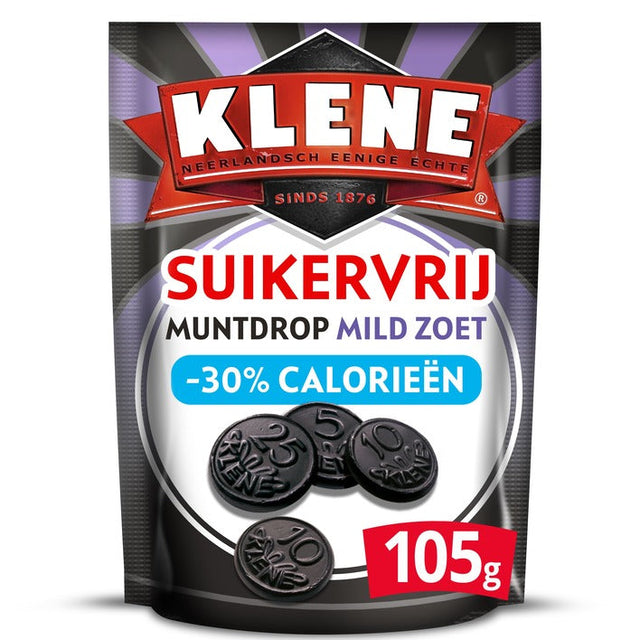 Klene Mint Liquorice Sweet Sugar Free Mints, 105g