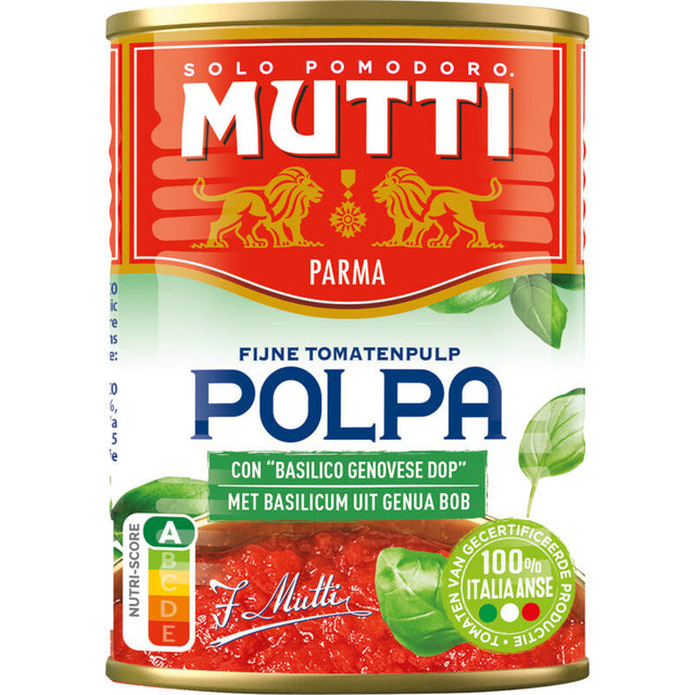 Mutti Polpa au Basilic - Worldwide Delivery - Order Online