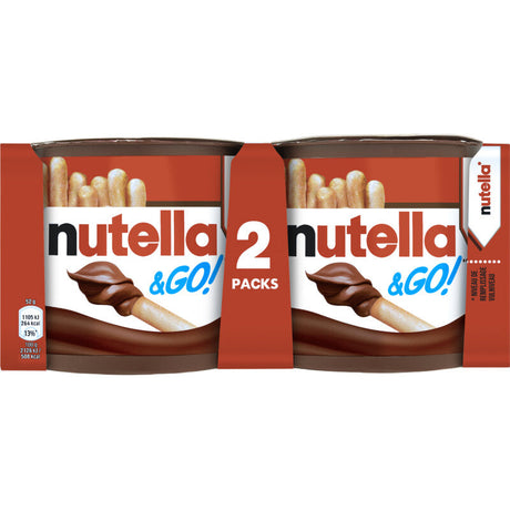 Nutella & Go Chocolate spread, 2 × 39g