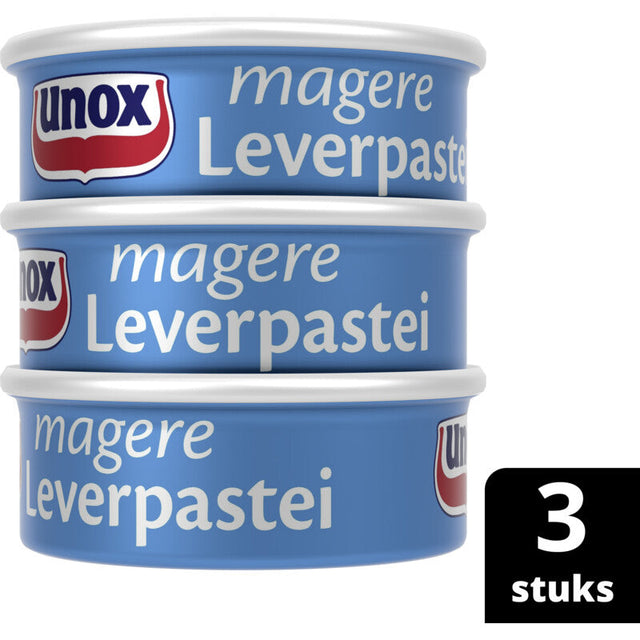 Unox Cold Cuts Lean Liver Pate, 3 × 56g