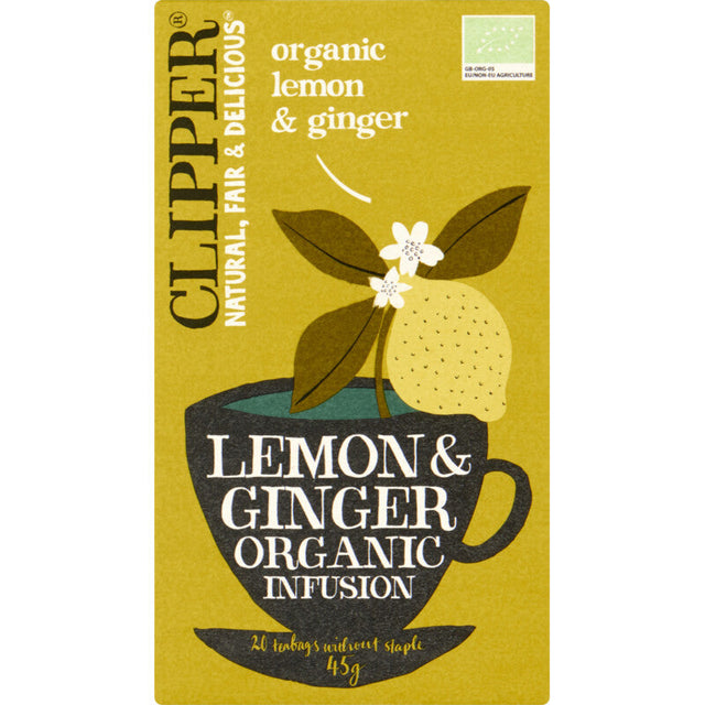 Clipper Organic Lemon & Ginger Tea - Worldwide Delivery - Order Online