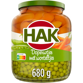 Hak Green Peas with Carrots, 680g