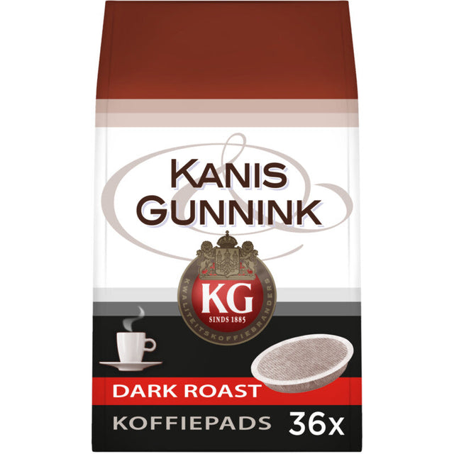 Kanis & Gunnink Dark Roast Coffee Pads, 36 pads