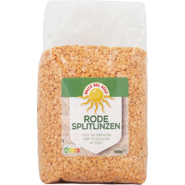Valle del sole Red Split Lentils, 900g