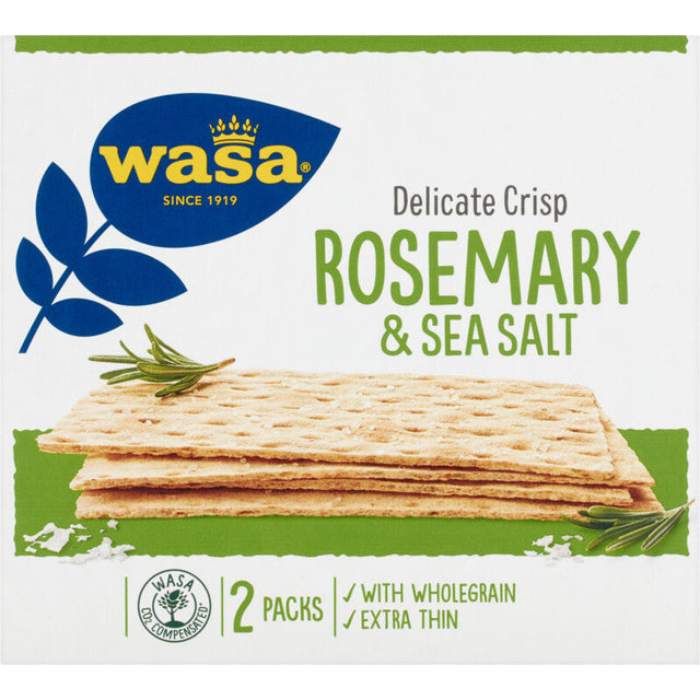 Wasa Delicate Thin Crisp Rosemary & Salt - Worldwide Delivery - Order Online