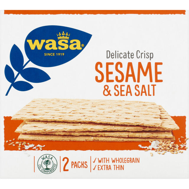 Wasa Delicate Thin Crisp Sesame & Sea Salt Crispbread 190g