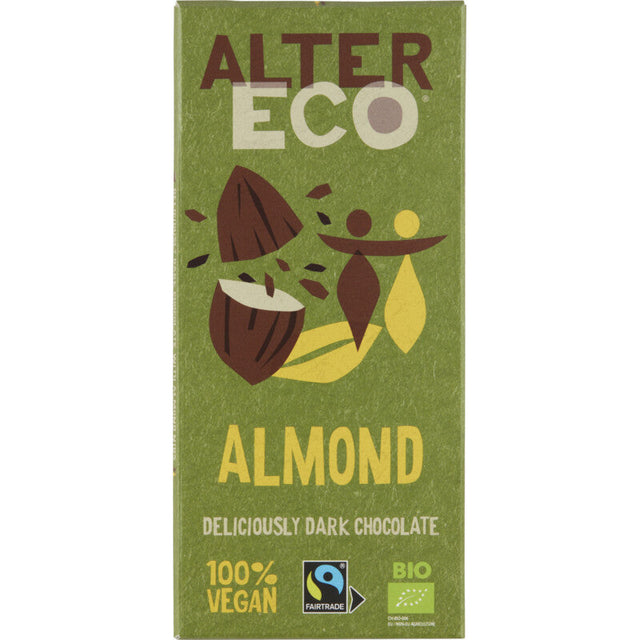 Alter Eco Almond dark chocolate vegan 100g