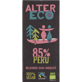 Alter Eco 85% peru dark chocolate vegan 100g