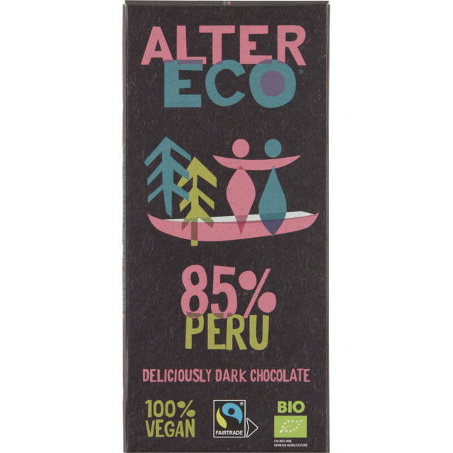 Alter Eco 85% peru dark chocolate vegan 100g