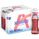 Aquarius Red peach zero sugar Energy drink 12 × 500ml