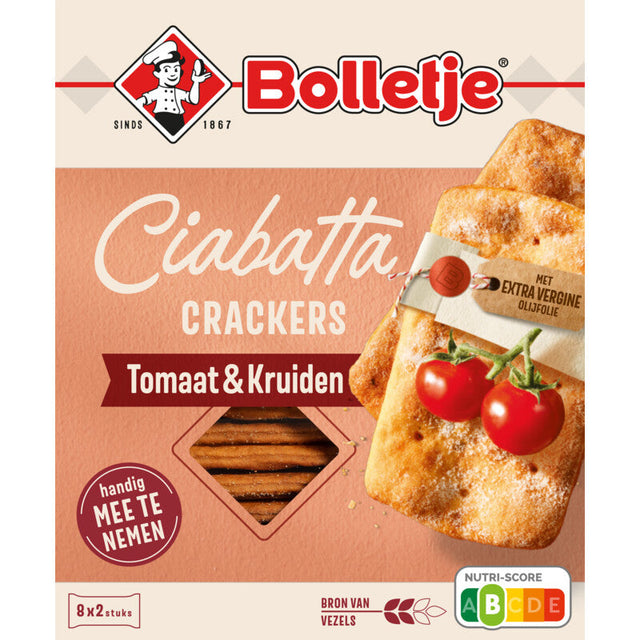 Bolletje Ciabatta crackers Tomato & Herbs 190g
