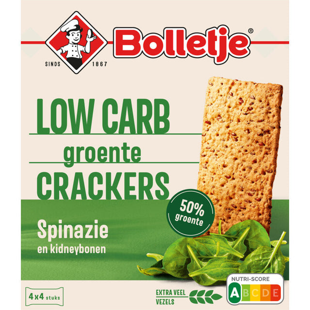 Bolletje 50% Vegetable crackers Spinach 200g